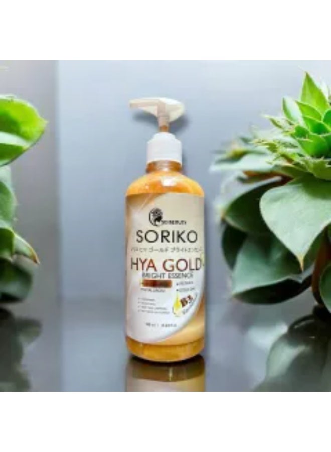 SORIKO Haya Gold Bright Essence Body Lotion for Skin Brightening and Anti-Aging 450ml - Image 2